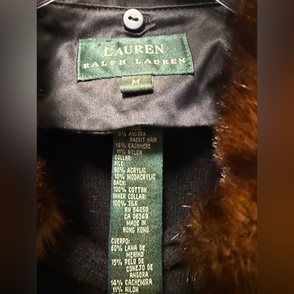Ralph Lauren Merino Angora Faux Fur Cardigan M - Picture 2 of 3
